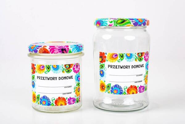 Folkstar - STICKERS ON A JAR OF 30 PIECES - LOWICZ WHITE PATTERN /28299/ 5901845139168